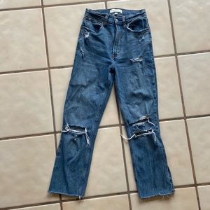 Abercrombie ankle straight ultra high rise curve love jeans